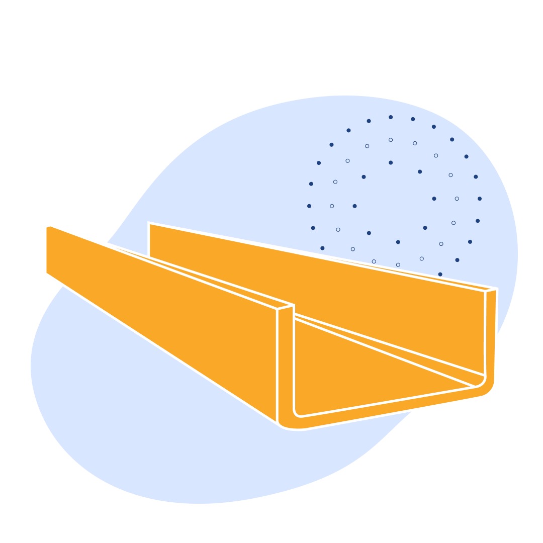 Швеллер стальной гнутый равнополочный 43х45х2 мм 09Г2С ГОСТ 8278-83